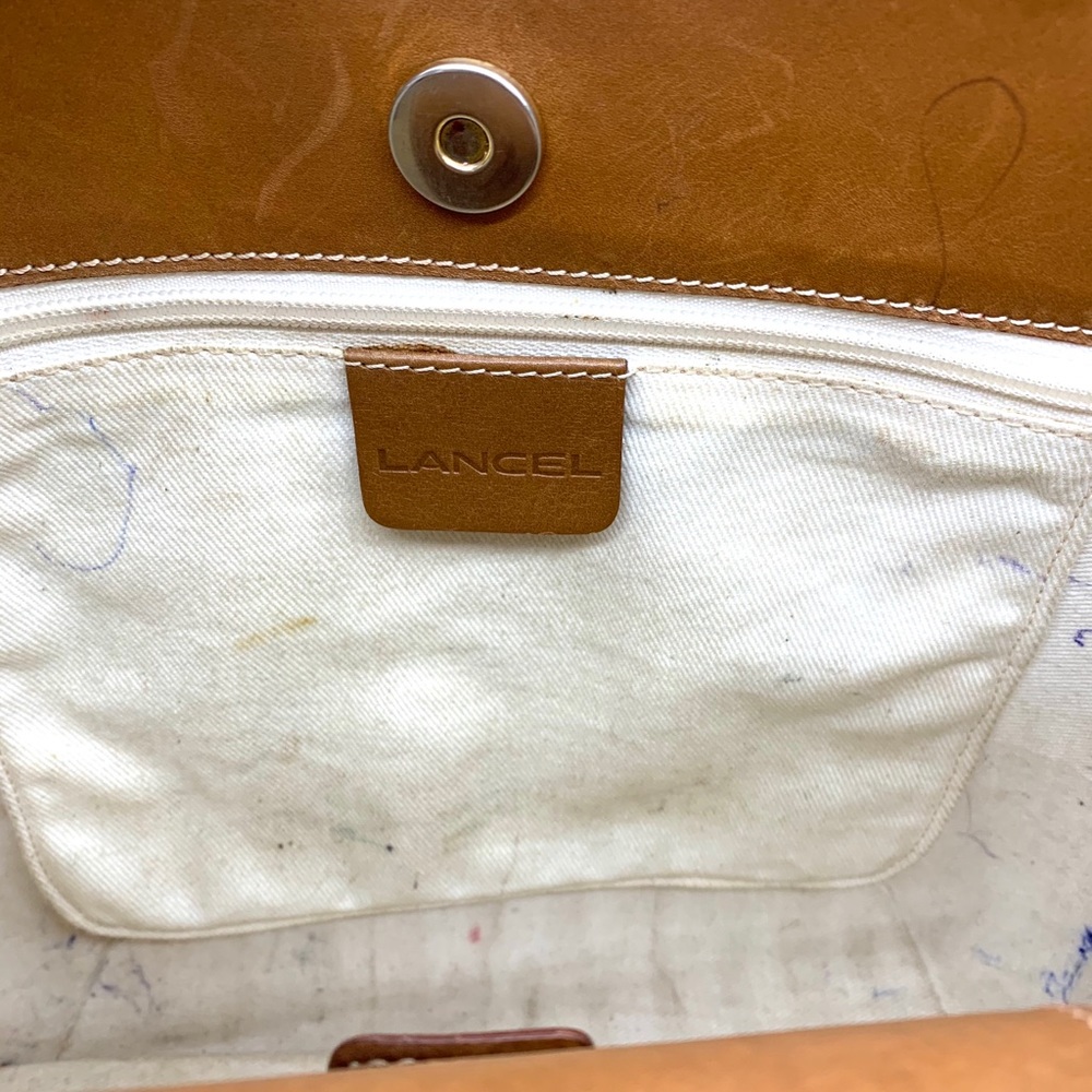 Lancel Bowler Brown Leather Cut Out Handle Bag - Picture 9 of 12